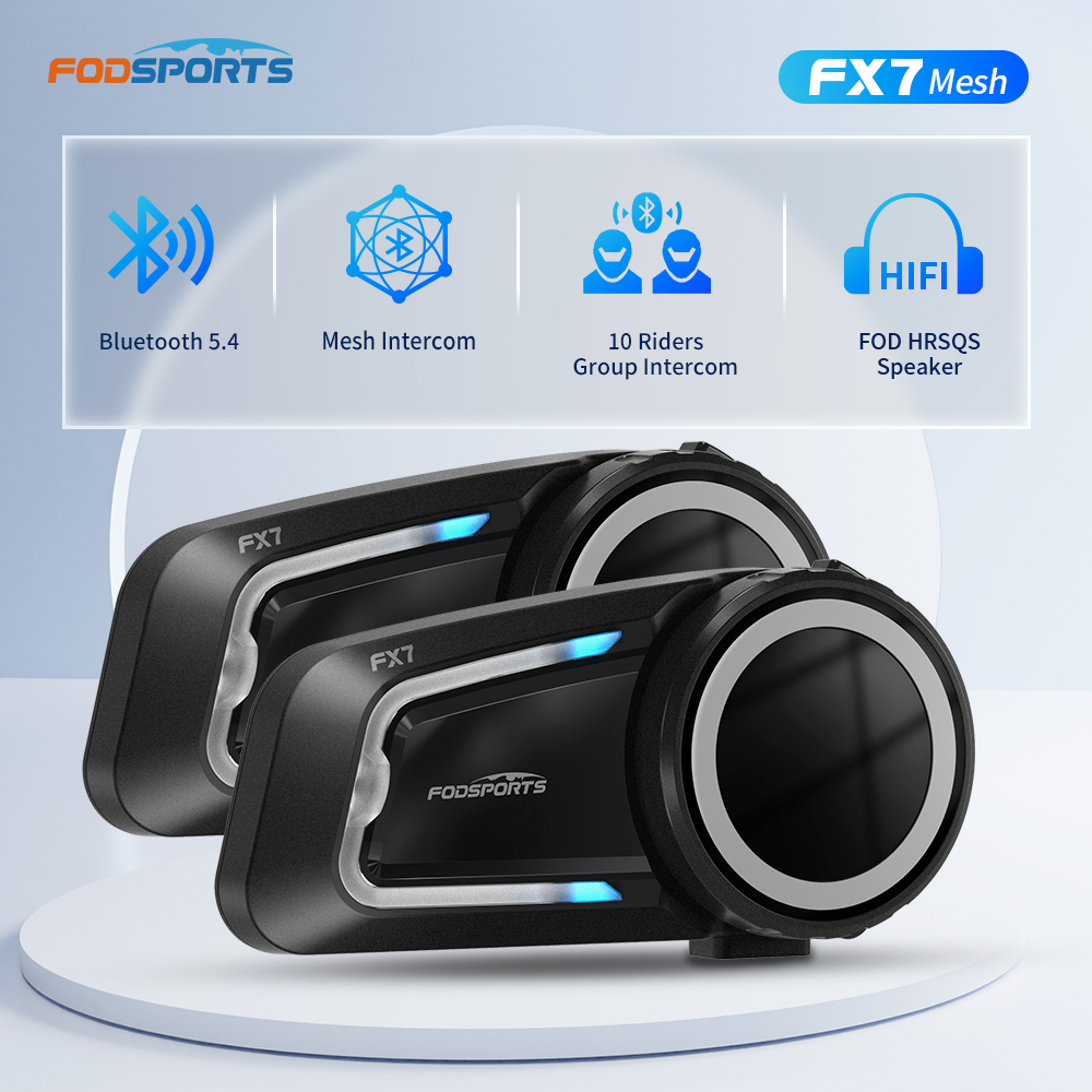 Motorcycle Intercom Mesh 2000M - 2 個 Fodsports FX7 オートバイヘルメットインターホンメッシュ Bluetooth
