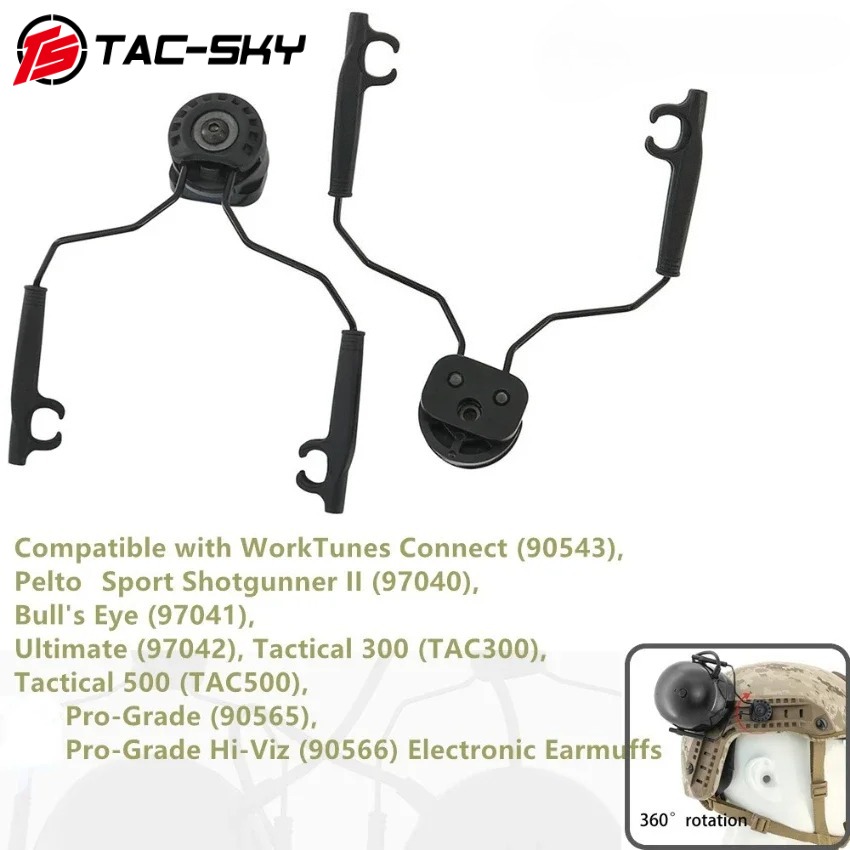 Helmet Headset Noise Cancellation - TS TAC-SKY タクティカルヘルメットヘッドセットホルダー ARC レールアダプター 3M