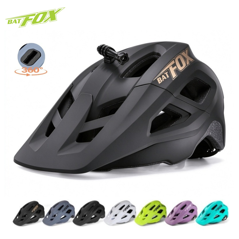 Helmet Communication System Camera - BATFOX マウンテンバイクヘルメット スポーツカメラ取り付け可能 電動自転車用安全キャップ 男女兼用 Bat