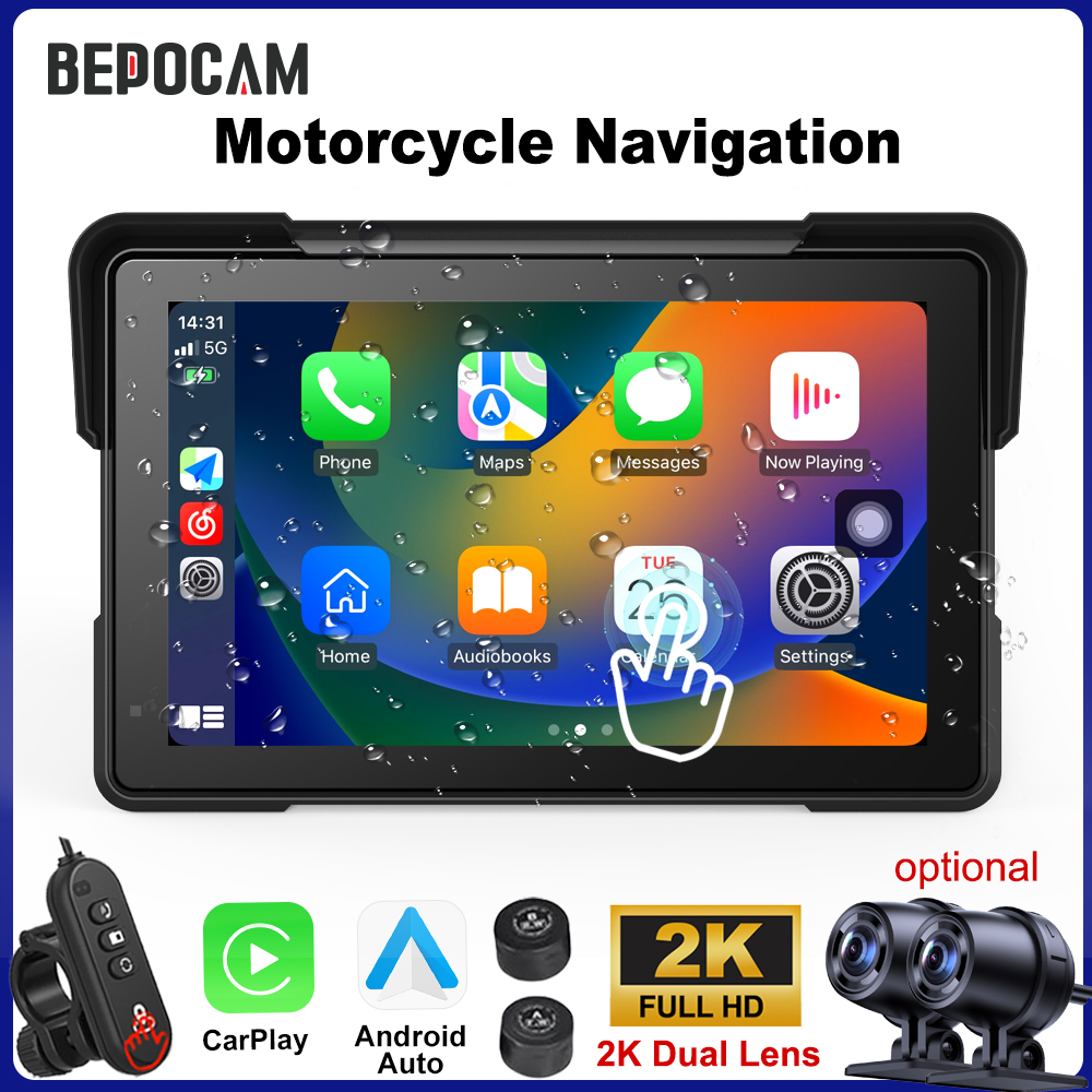 Motorcycle Gps Navigator Waterproof - BEPOCAM 5/7 ''Carplay オートバイ DVR ナビゲーション