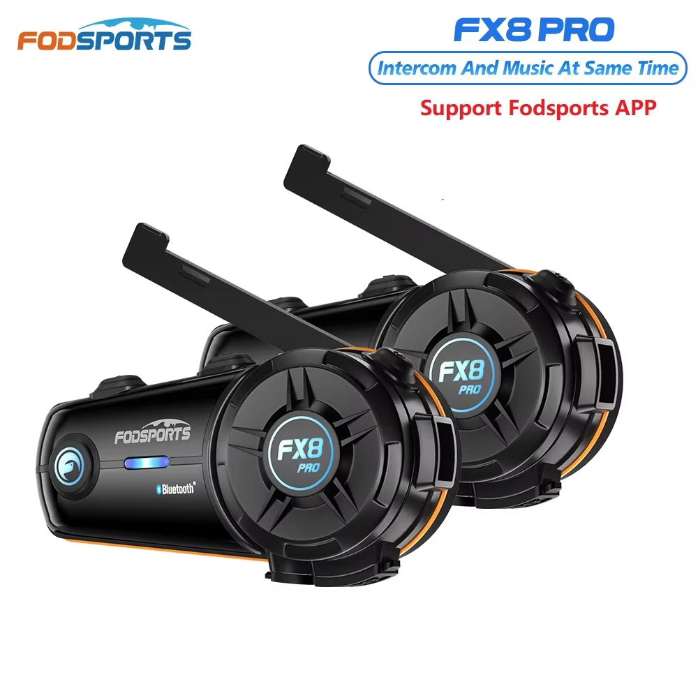Motorcycle Intercom Mesh 2000M - 2pcs Fodsports FX8 Pro のオートバイのヘルメットの通話装置の Bluetooth