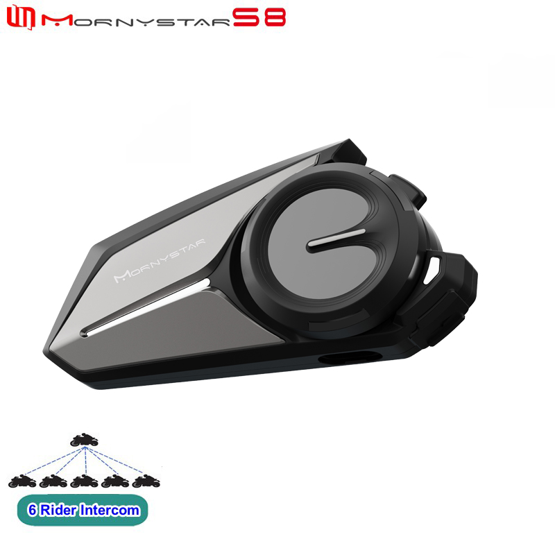 Motorcycle Intercom With Fm Radio - Mornystar S8 Bluetooth オートバイヘルメットインターホンヘッドセット 1200M BT5.4