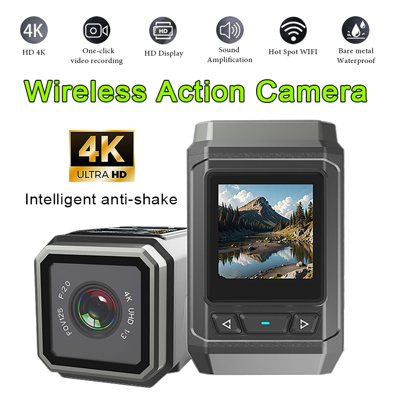 HD 4K アクションカメラワイヤレス Wi-Fi ミニアウ - Helmet Bluetooth Headset Waterproof のレビューと価格