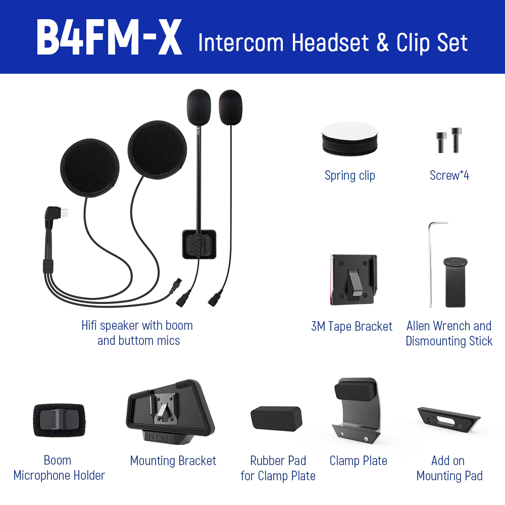 LEXIN LX-B4FM-X インターコムヘッドセット&ク - Bluetooth Headset Helmet 1000M のレビューと価格