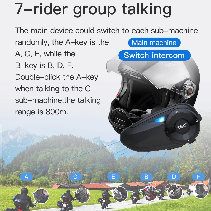 EJEAS Q7 オートバイヘルメットヘッドセットインターホ - Motorcycle Intercom With Fm Radio のレビューと価格