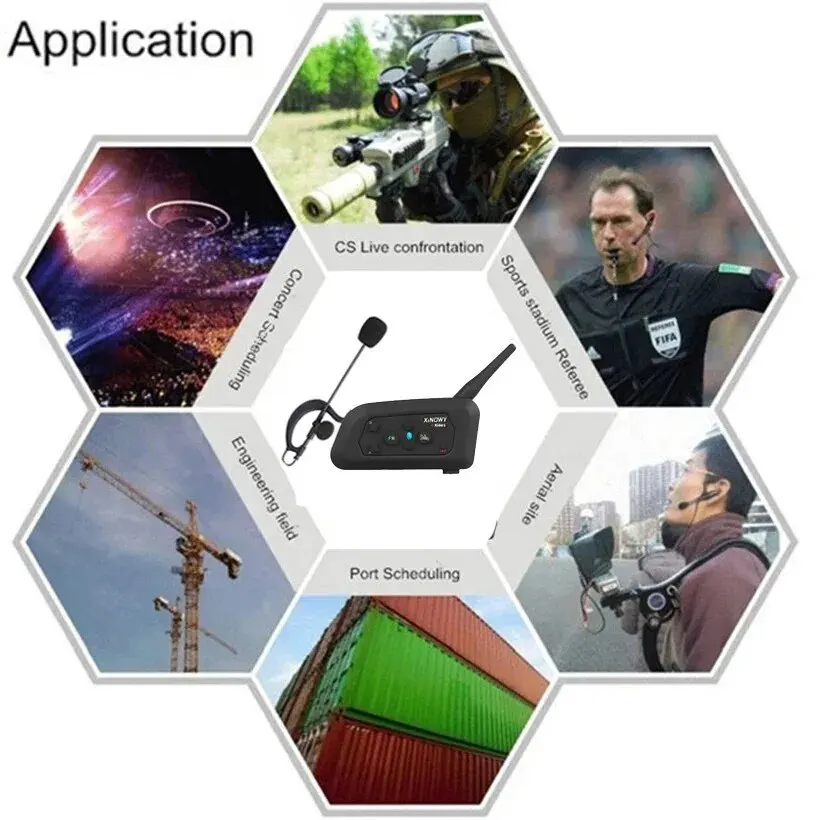 XINOWY 1-4個セット V4C 全二重通信 フットボー - Bluetooth Headset Helmet 1000M のレビューと価格