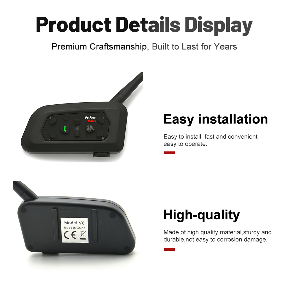 EJEAS V6 PLUS バイク用Bluetoothヘルメ - Motorcycle Helmet Intercom 6 Rider のレビューと価格