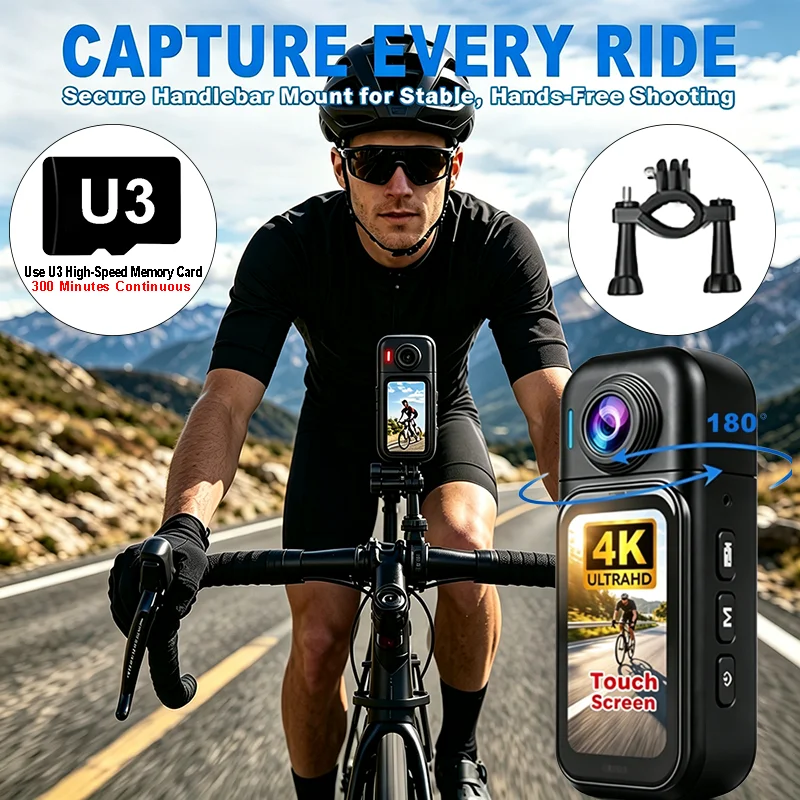 スポーツ用小型カメラ。4K/1080P、ヘルメットに取り付け - Helmet Camera 4K Wifi のレビューと価格