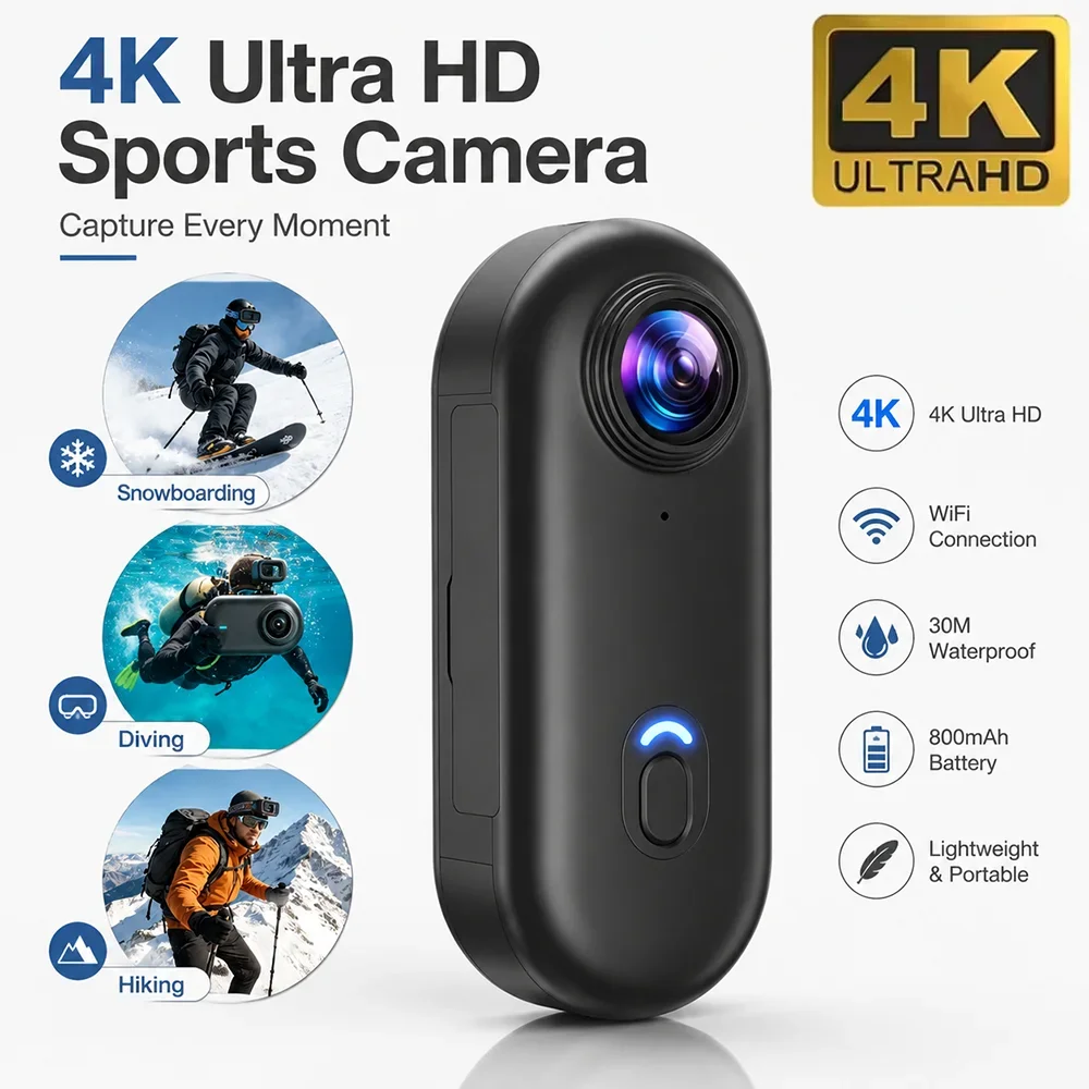 4K/1080P WiFi磁気式アクションカメラ 1080P - Helmet Camera 4K Wifi のレビューと価格