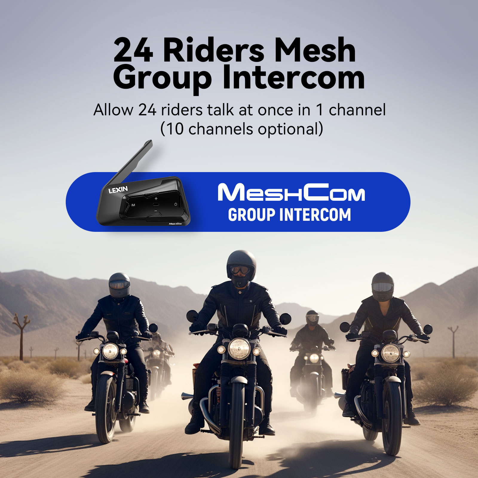 Lexin-meshcom Bluetoothヘッドセット, - Motorcycle Intercom With Fm Radio のレビューと価格