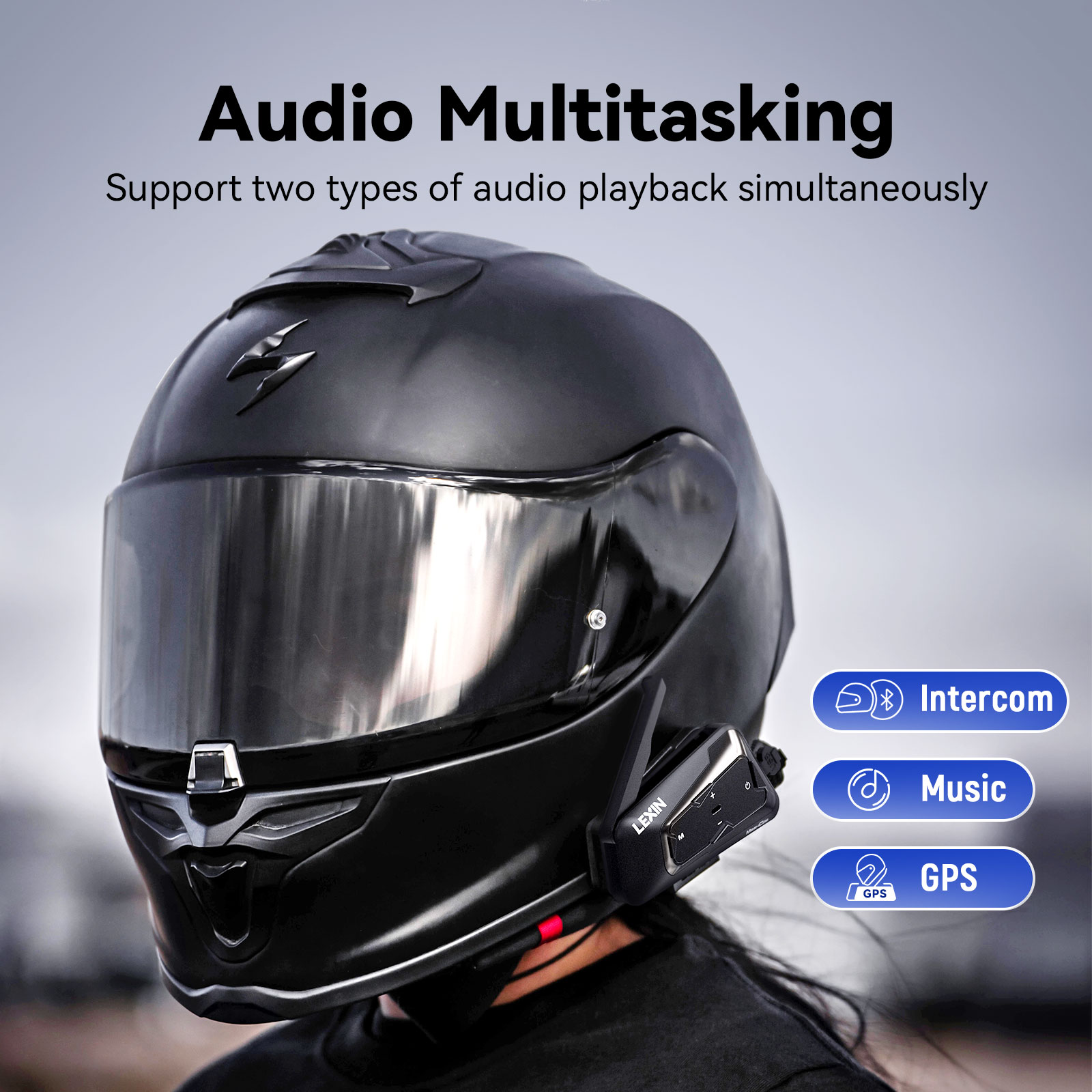 Lexin-meshcom Bluetoothヘッドセット, - Motorcycle Intercom With Fm Radio のレビューと価格