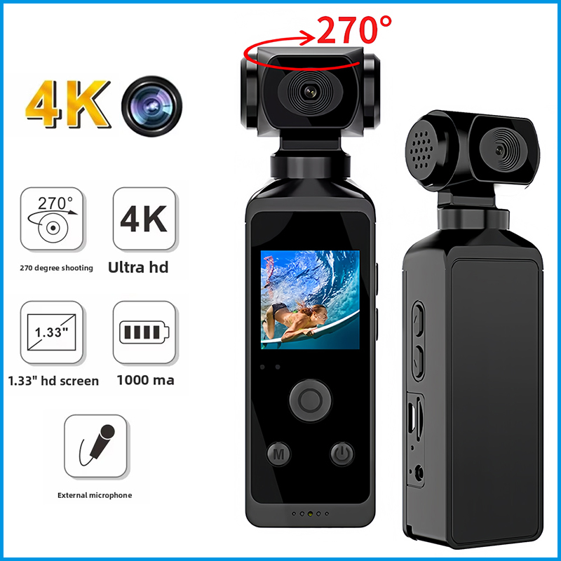 K8 4Kポケットアクションカメラ 270 °   回転可能 - Helmet Camera 4K Wifi のレビューと価格