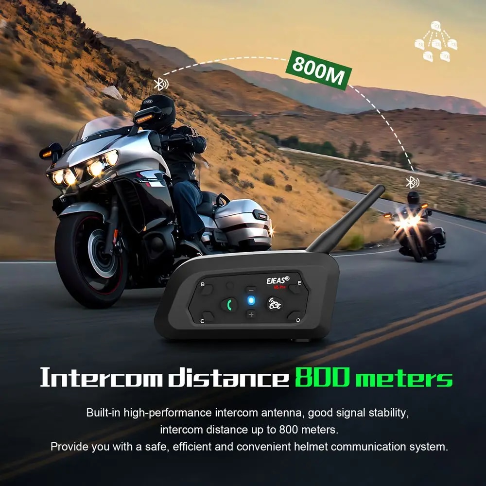 Ejeas v6プロ + オートバイインターホンヘルメットB - Motorcycle Helmet Intercom 6 Rider のレビューと価格