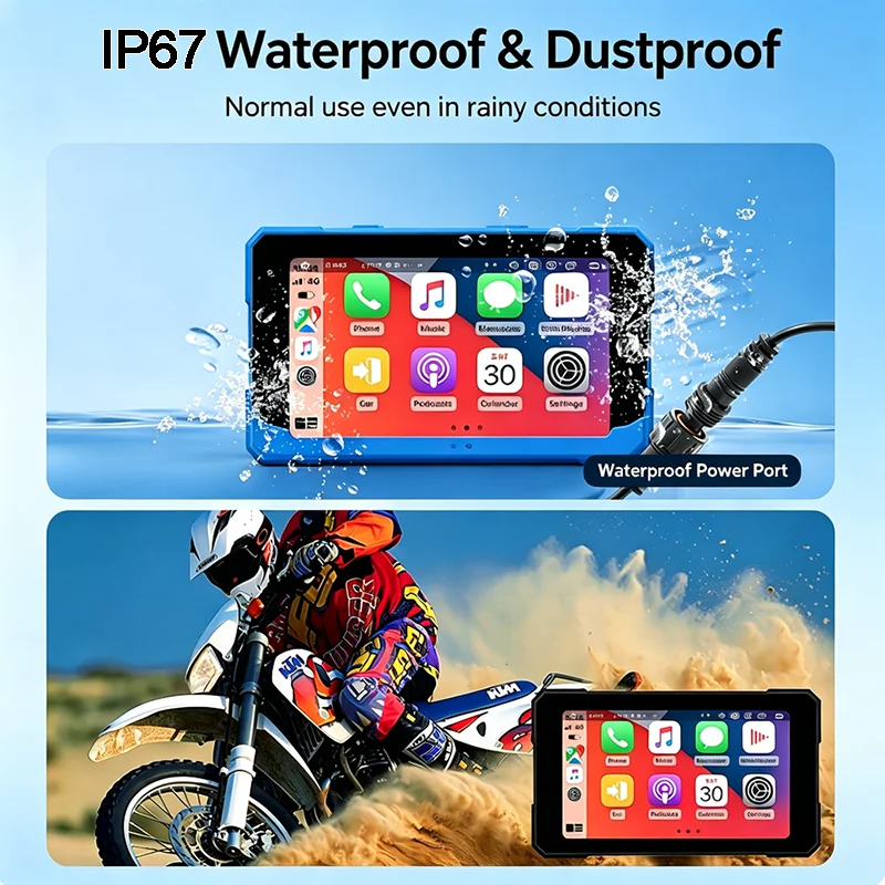 新型バイク用CarPlayディスプレイ、5インチ、デュアルB - Motorcycle Gps Navigator Waterproof のレビューと価格