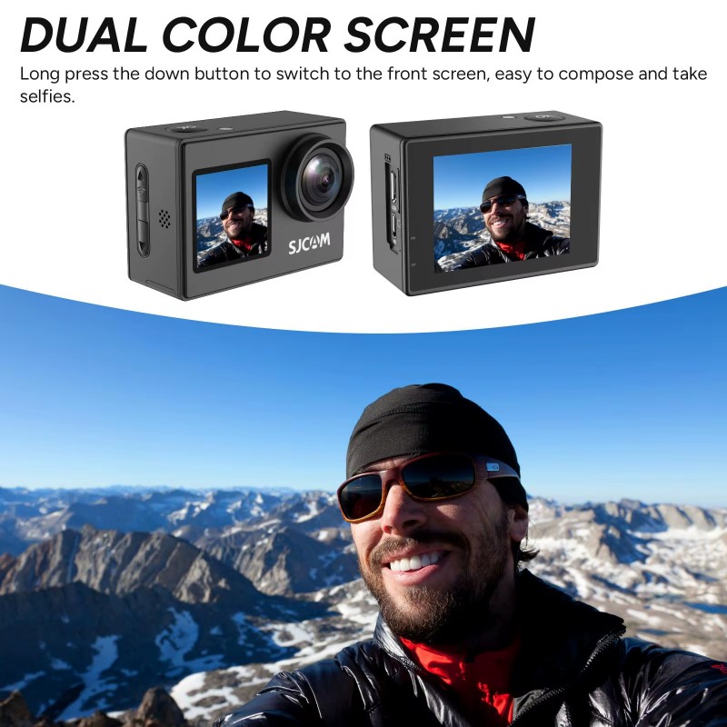 デュアルスクリーン-SJ4000 SJCAM ヘルメットカメ - Helmet Camera 4K Wifi のレビューと価格