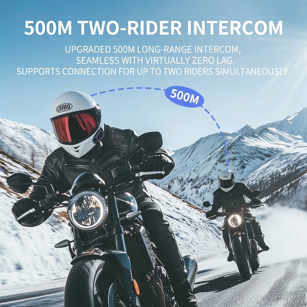 バイク用ヘルメット Bluetoothヘッドセット 500M - Motorcycle Intercom With Fm Radio のレビューと価格