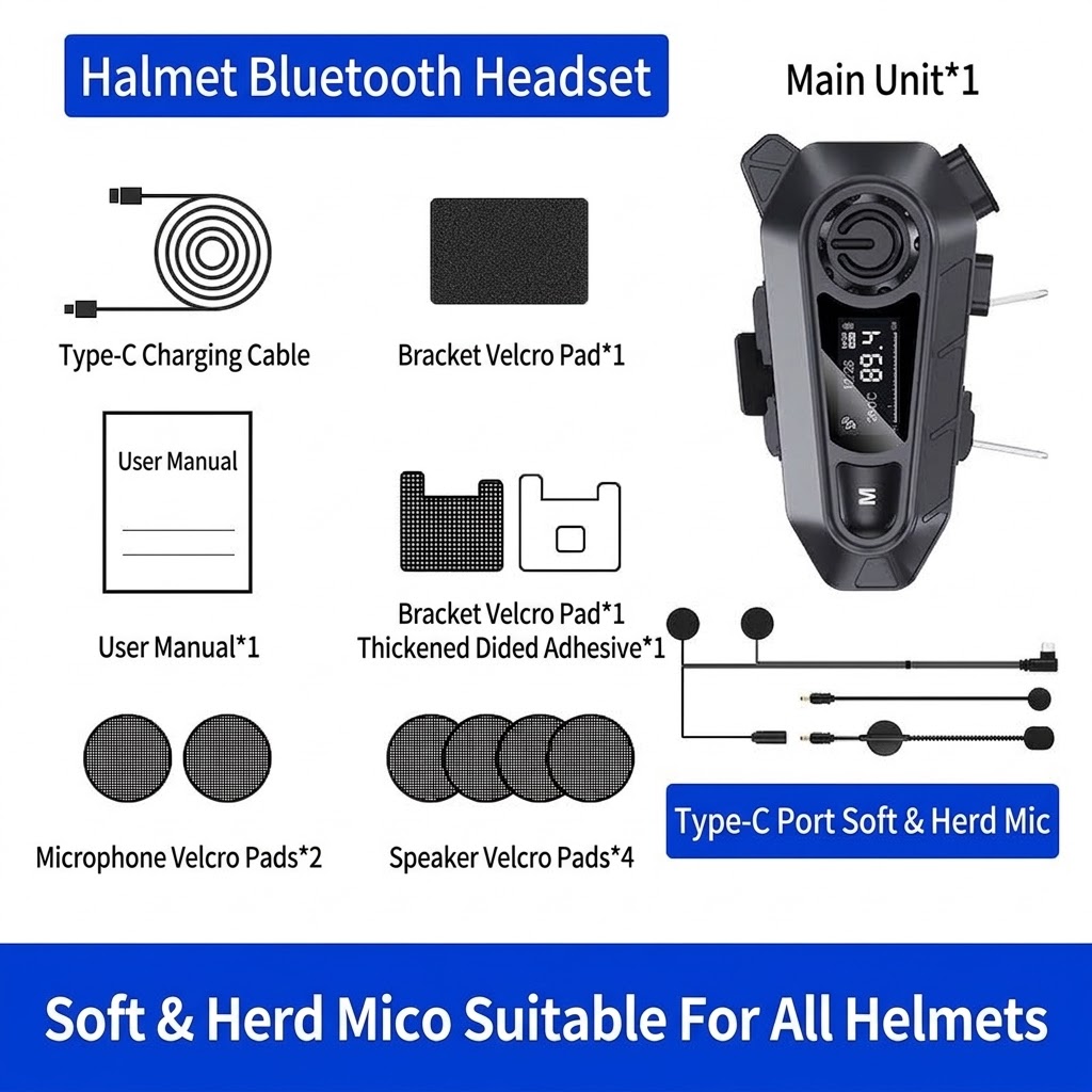 バイク用ヘルメット Bluetoothヘッドセット 500M - Motorcycle Intercom With Fm Radio のレビューと価格