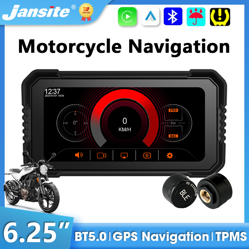 Jansite 6.25インチ バイク用 CarPlay ス - Motorcycle Gps Navigator Waterproof のレビューと価格