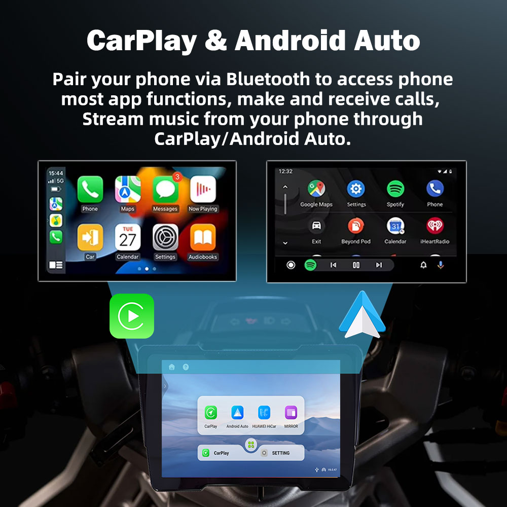 Android 12搭載 バイク用CarPlay Andro - Motorcycle Gps Navigator Waterproof のレビューと価格