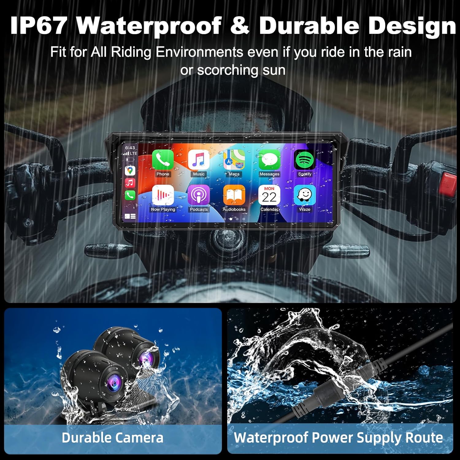 5/6.25/7/8.1インチ IP67 防水 バイクアクセ - Motorcycle Gps Navigator Waterproof のレビューと価格