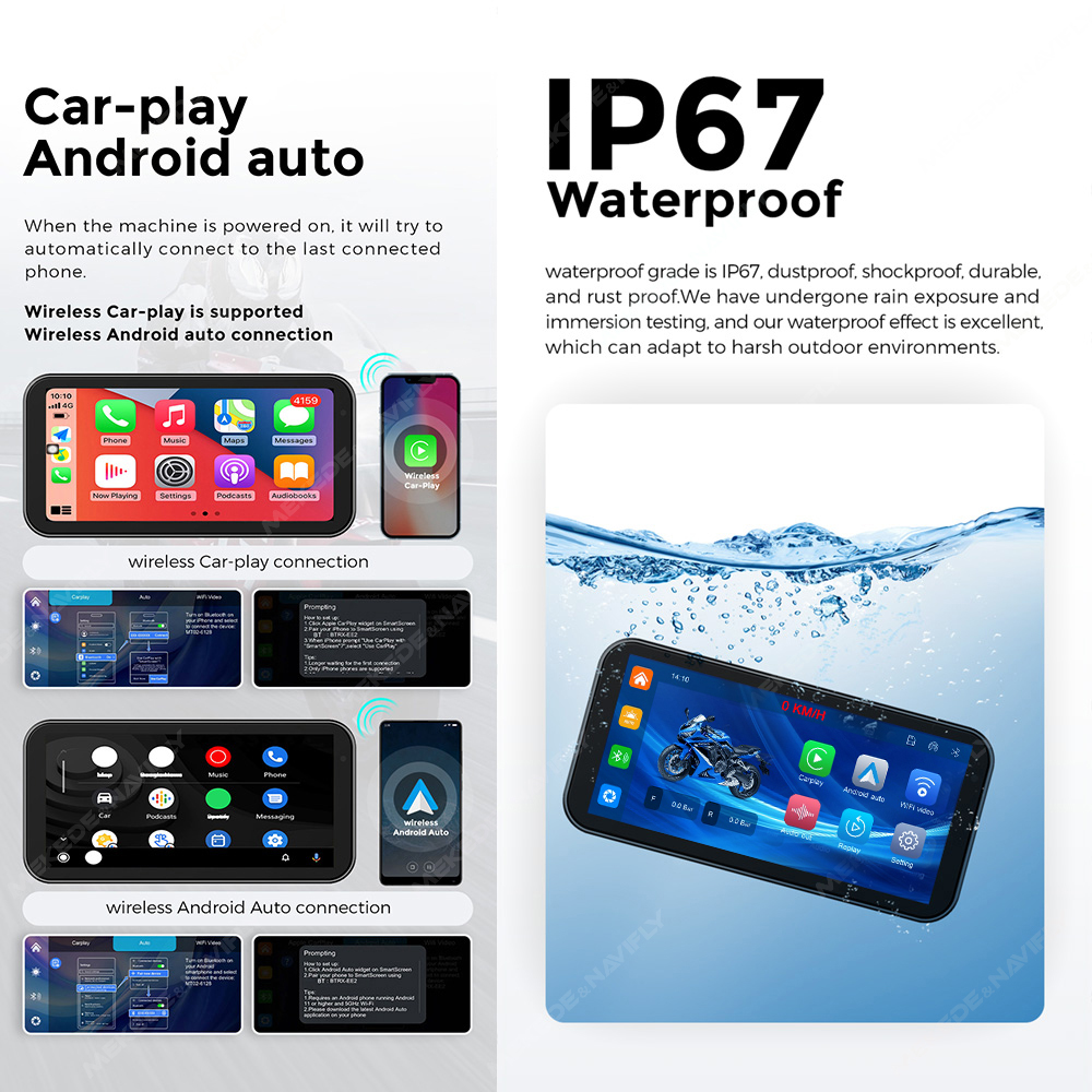 Navifly ポータブル 6.25インチ IP67 防水  - Motorcycle Gps Navigator Waterproof のレビューと価格