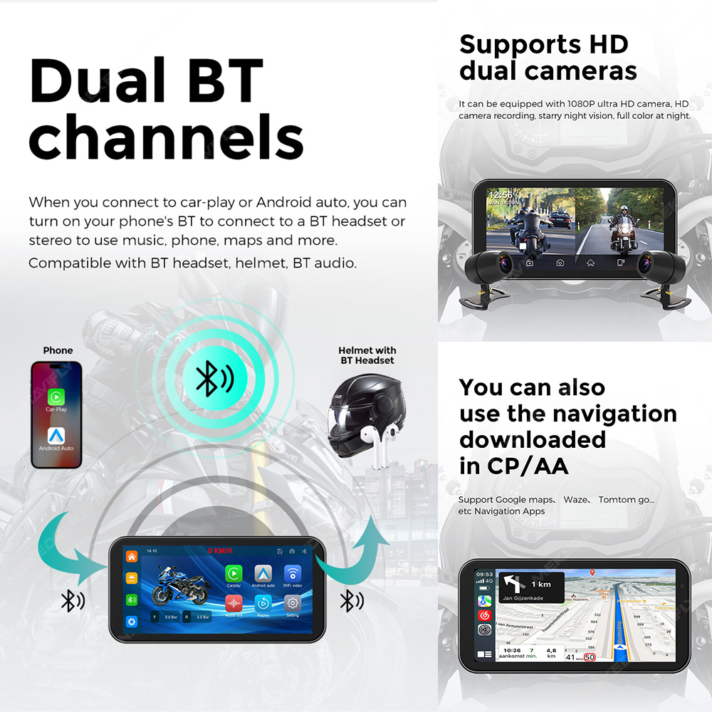 Navifly ポータブル 6.25インチ IP67 防水  - Motorcycle Gps Navigator Waterproof のレビューと価格