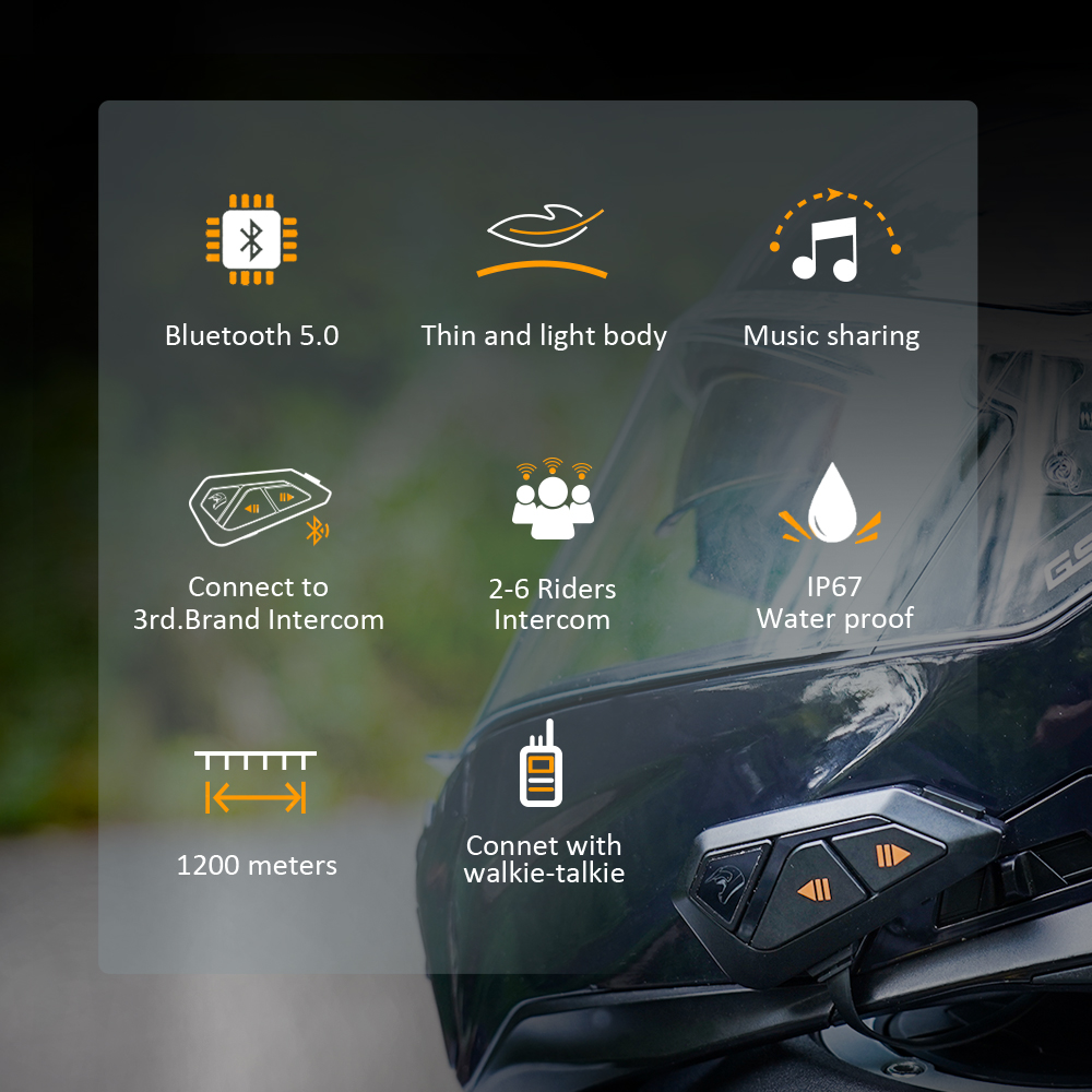 Freedconn-オートバイのインターホンヘルメット,Bl - Motorcycle Helmet Intercom 6 Rider のレビューと価格