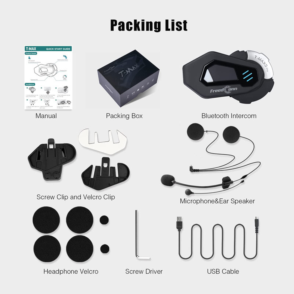 FreedConn T MAX S PRO バイク用インター - Motorcycle Intercom With Fm Radio のレビューと価格