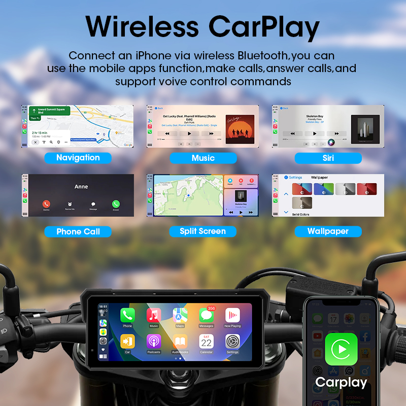 8.1インチのバイク用CarPlay対応ディスプレイ、GPS - Motorcycle Gps Navigator Waterproof のレビューと価格