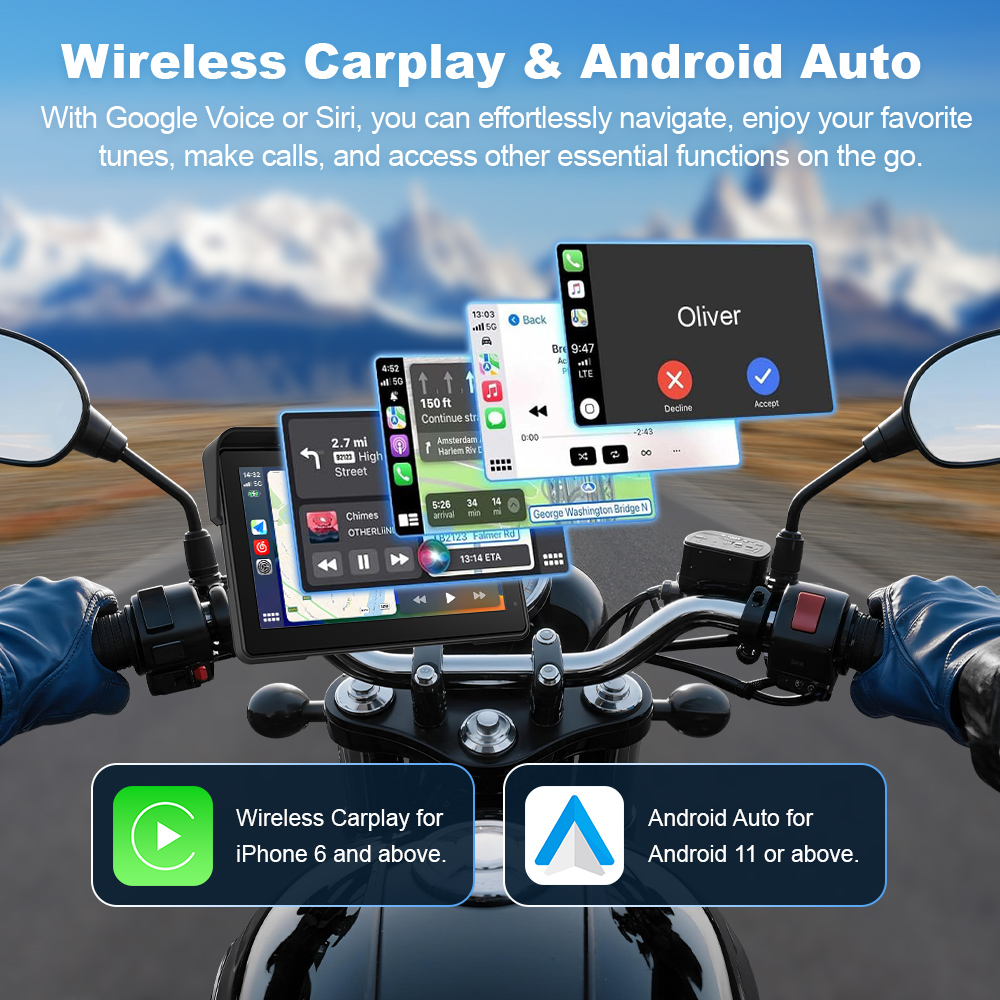 BEPOCAM 5/7 ''Carplay オートバイ DV - Motorcycle Gps Navigator Waterproof のレビューと価格