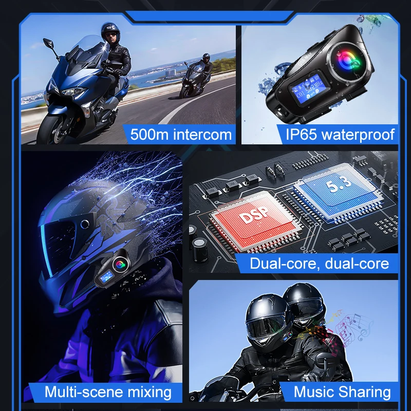 バイクヘルメット用ワイヤレスBluetoothヘッドセット、 - Motorcycle Intercom With Fm Radio のレビューと価格