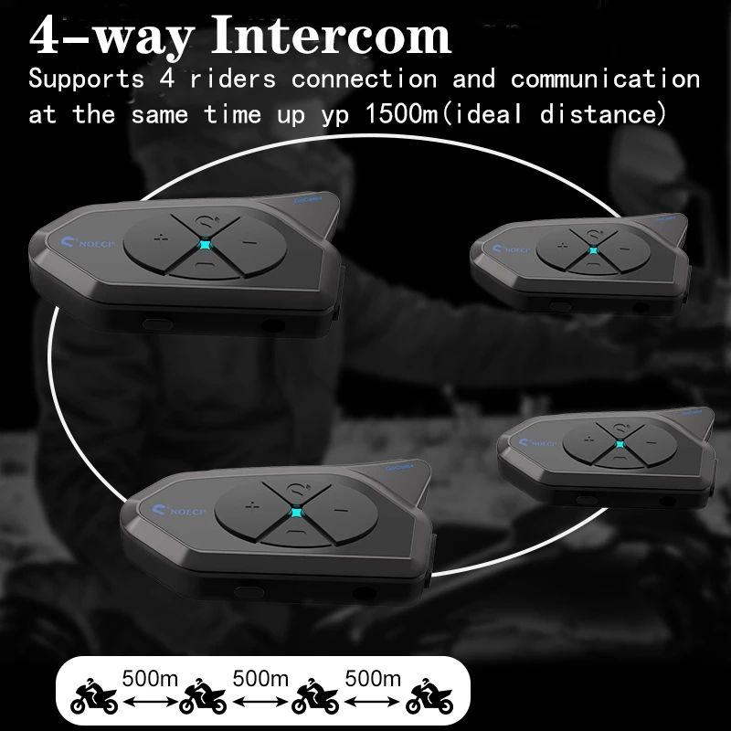 Gocoot-4人のモーターサイクリスト用のBluetoot - Motorcycle Intercom With Fm Radio のレビューと価格