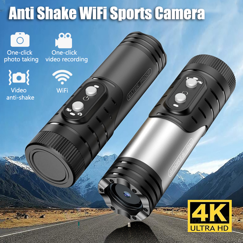 4K フル HD Wifi ポータブルカメラ防水と手ぶれ補正 - Helmet Camera 4K Wifi のレビューと価格