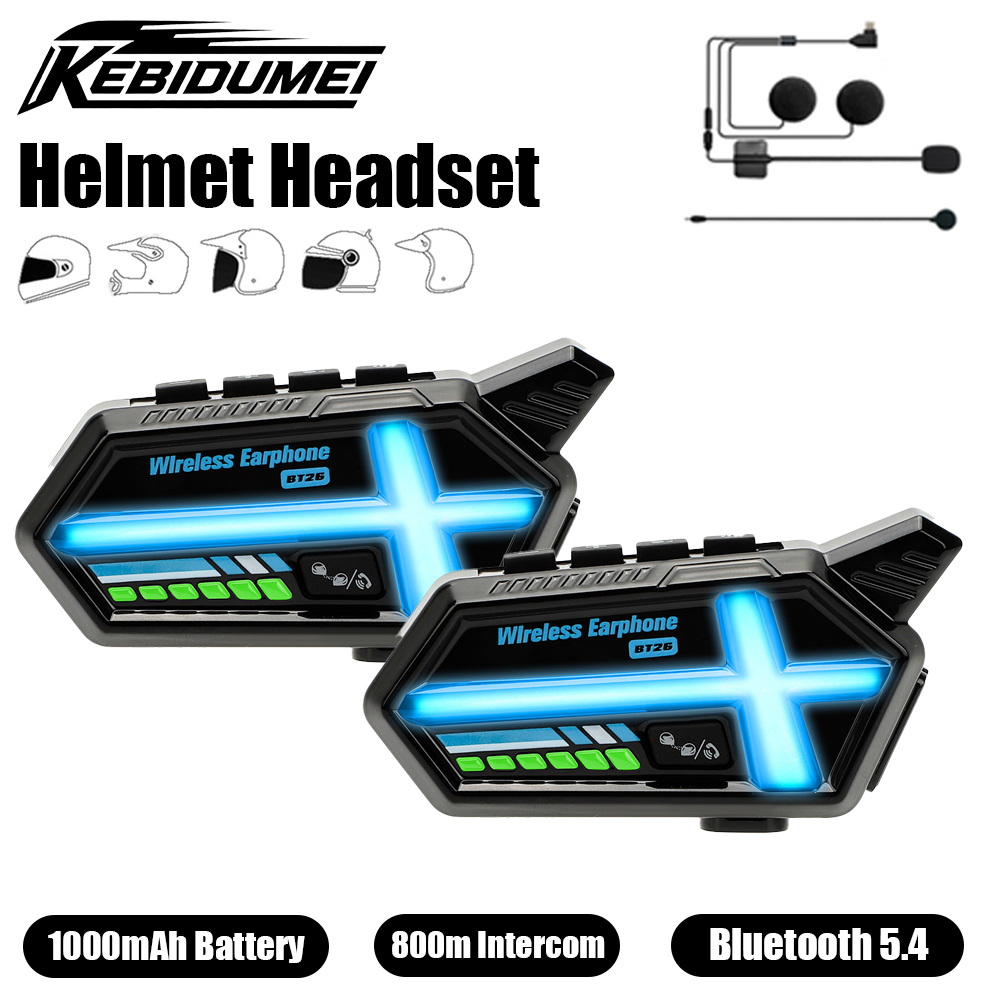 KEBIDUMEI BT26 ヘルメットヘッドセット Blu - Bluetooth Headset Helmet 1000M のレビューと価格