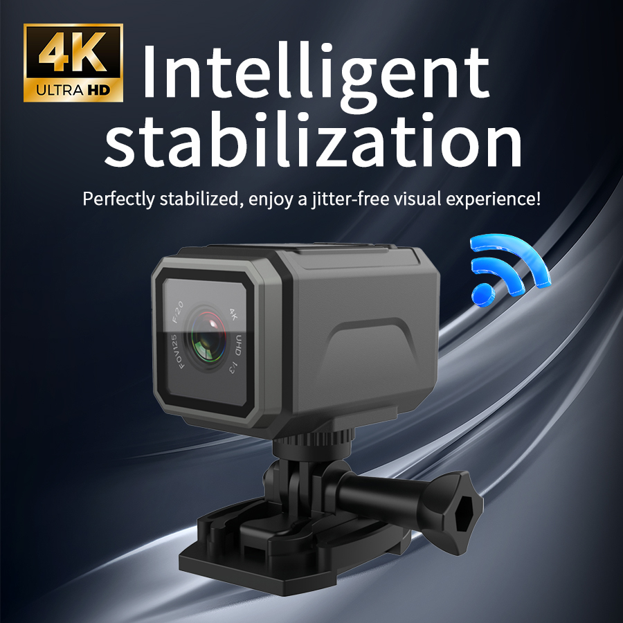 4K EIS アクションカメラ 125 °   広角WiFi - Helmet Camera 4K Wifi のレビューと価格