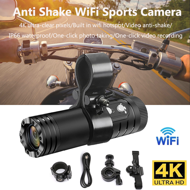 4K フル HD Wifi ポータブルカメラ防水と手ぶれ補正 - Helmet Camera 4K Wifi のレビューと価格