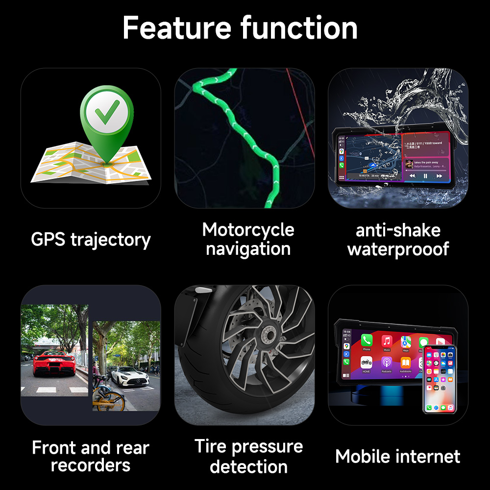 7/8.1インチ バイク用マルチメディアプレーヤー 2K H - Motorcycle Gps Navigator Waterproof のレビューと価格