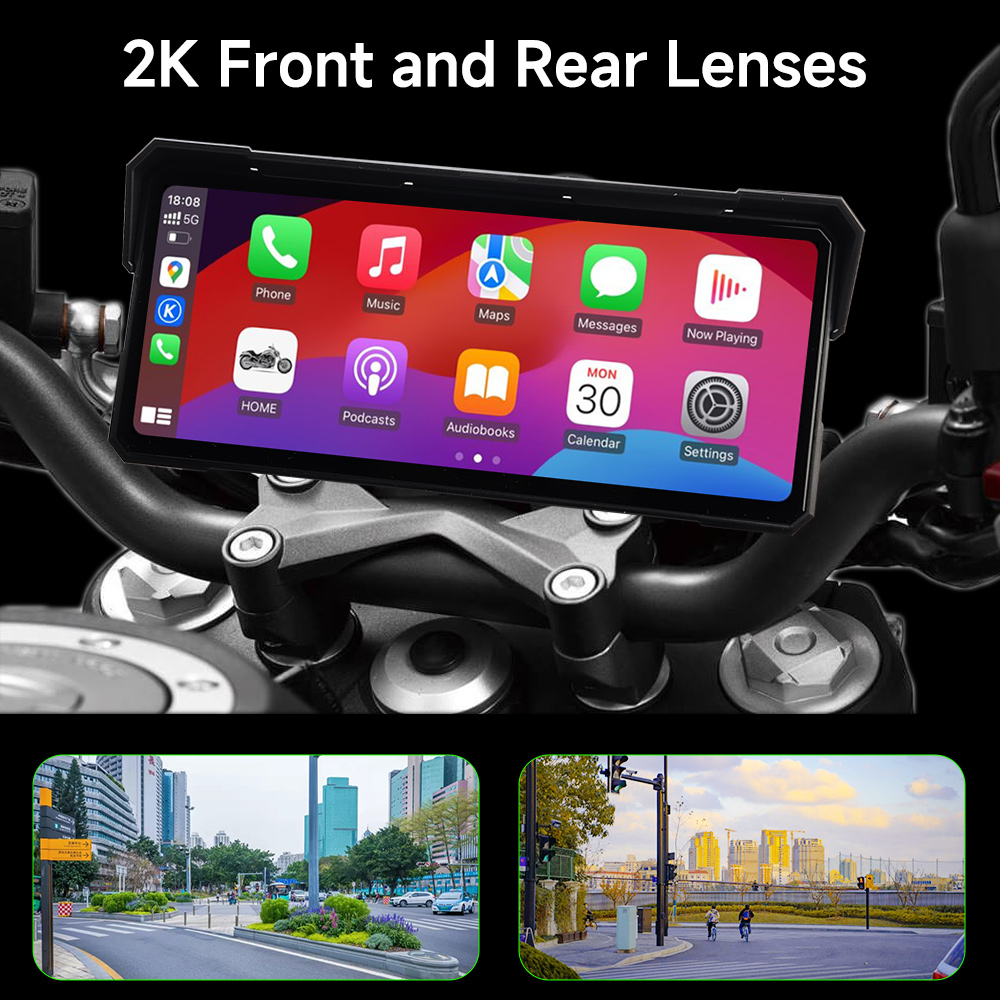 7/8.1インチ バイク用マルチメディアプレーヤー 2K H - Motorcycle Gps Navigator Waterproof のレビューと価格