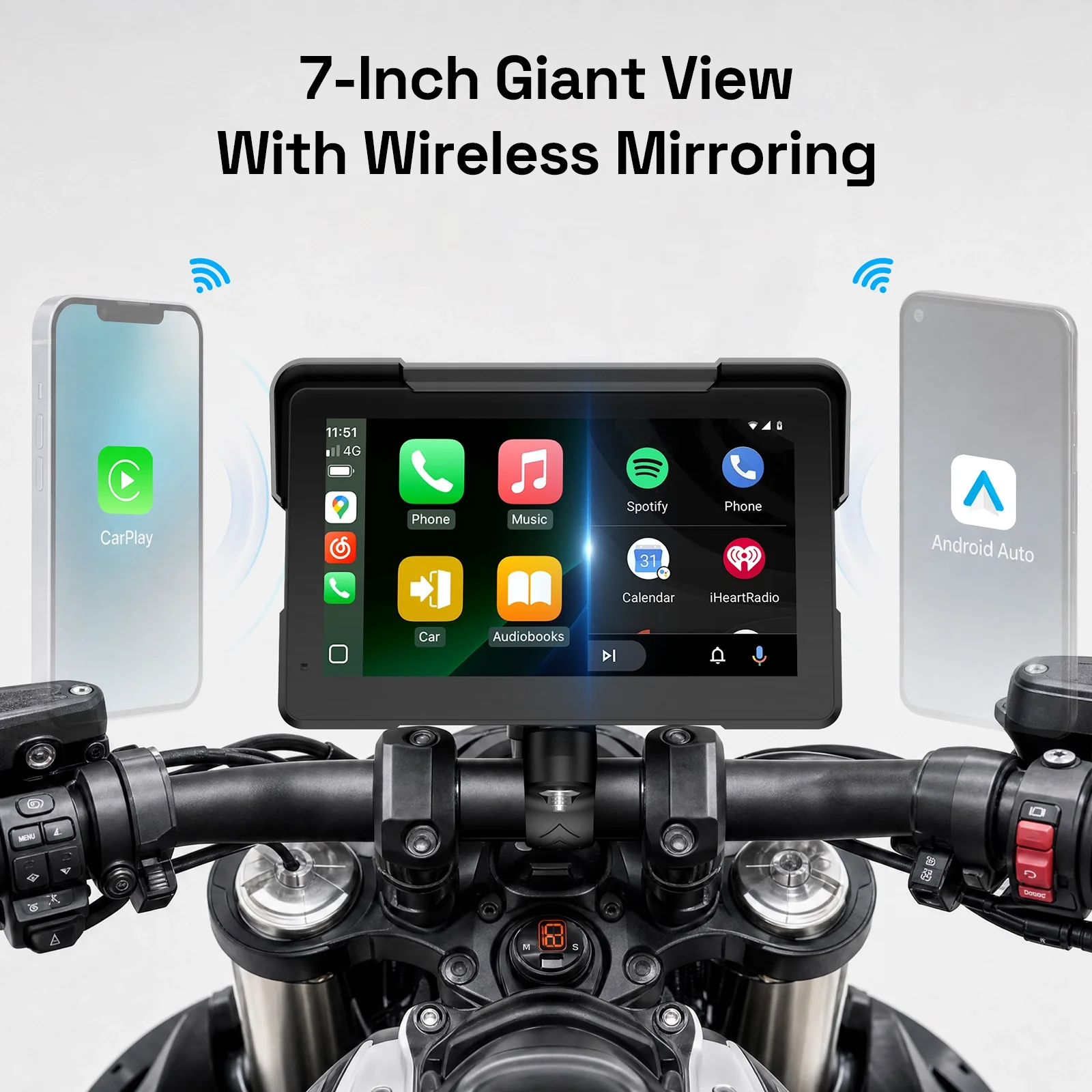 Aoocci C7 7インチ バイク用CarPlay、TPM - Motorcycle Gps Navigator Waterproof のレビューと価格