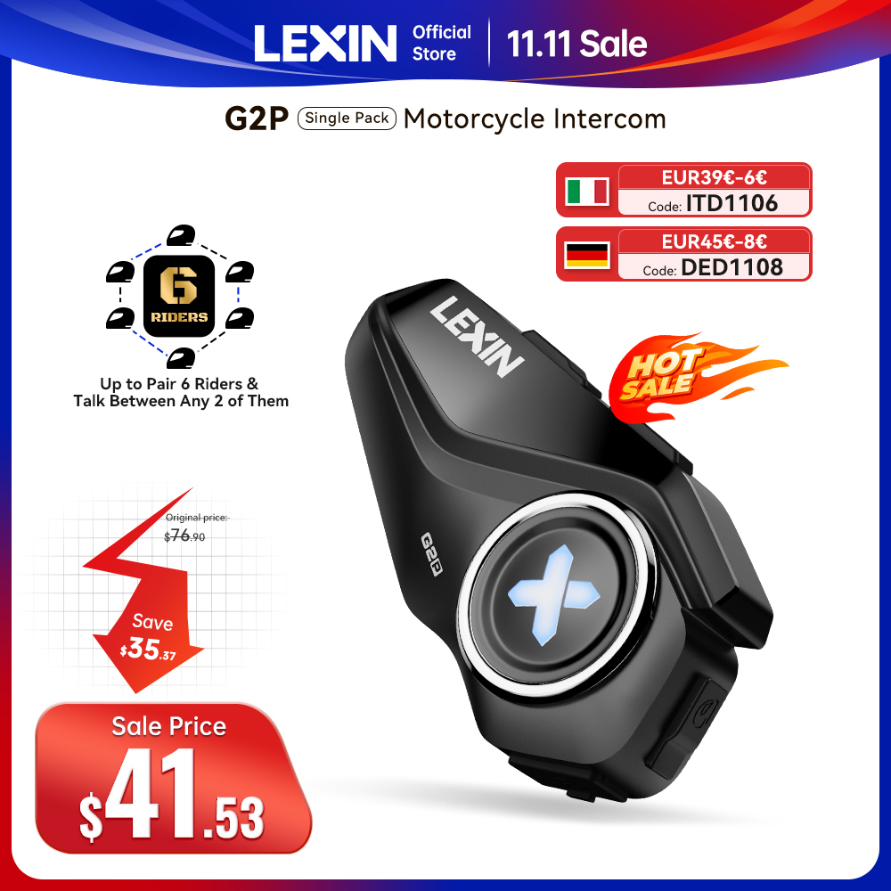 Lexin G2P オートバイ インターコム ヘルメット B - Motorcycle Intercom With Fm Radio のレビューと価格