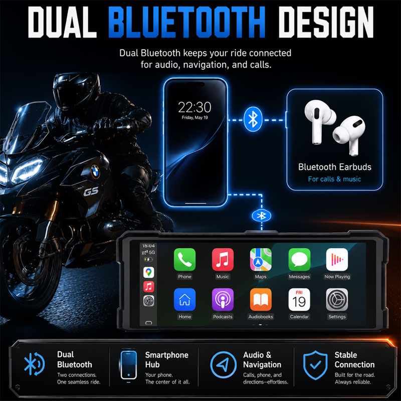 10.26インチ モーターサイクル用Carplay GPSナ - Motorcycle Gps Navigator Waterproof のレビューと価格