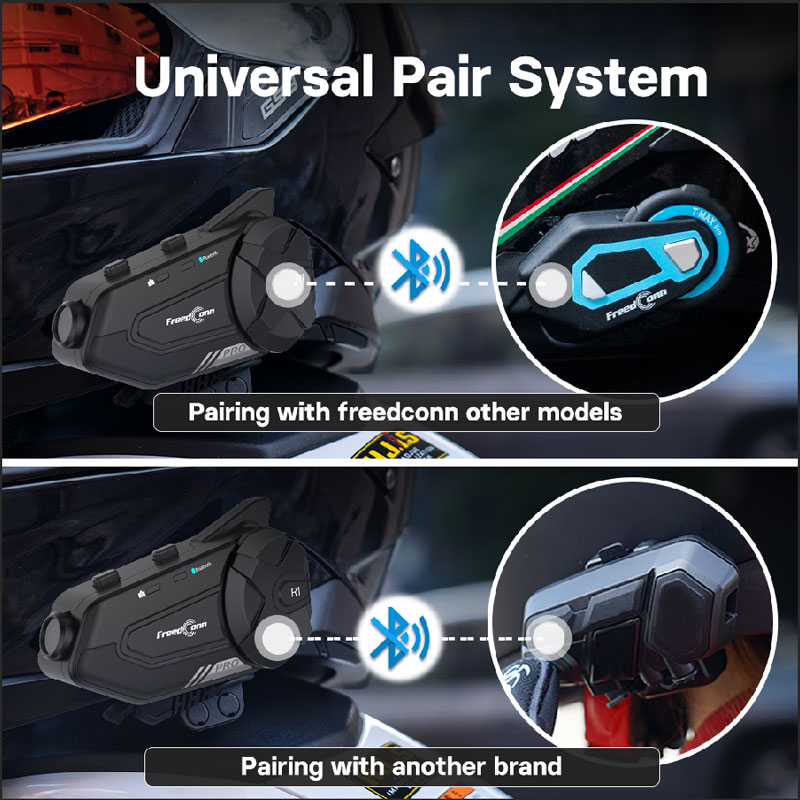 Freedconn-オートバイ用のBluetoothヘッドセ - Motorcycle Helmet Intercom 6 Rider のレビューと価格