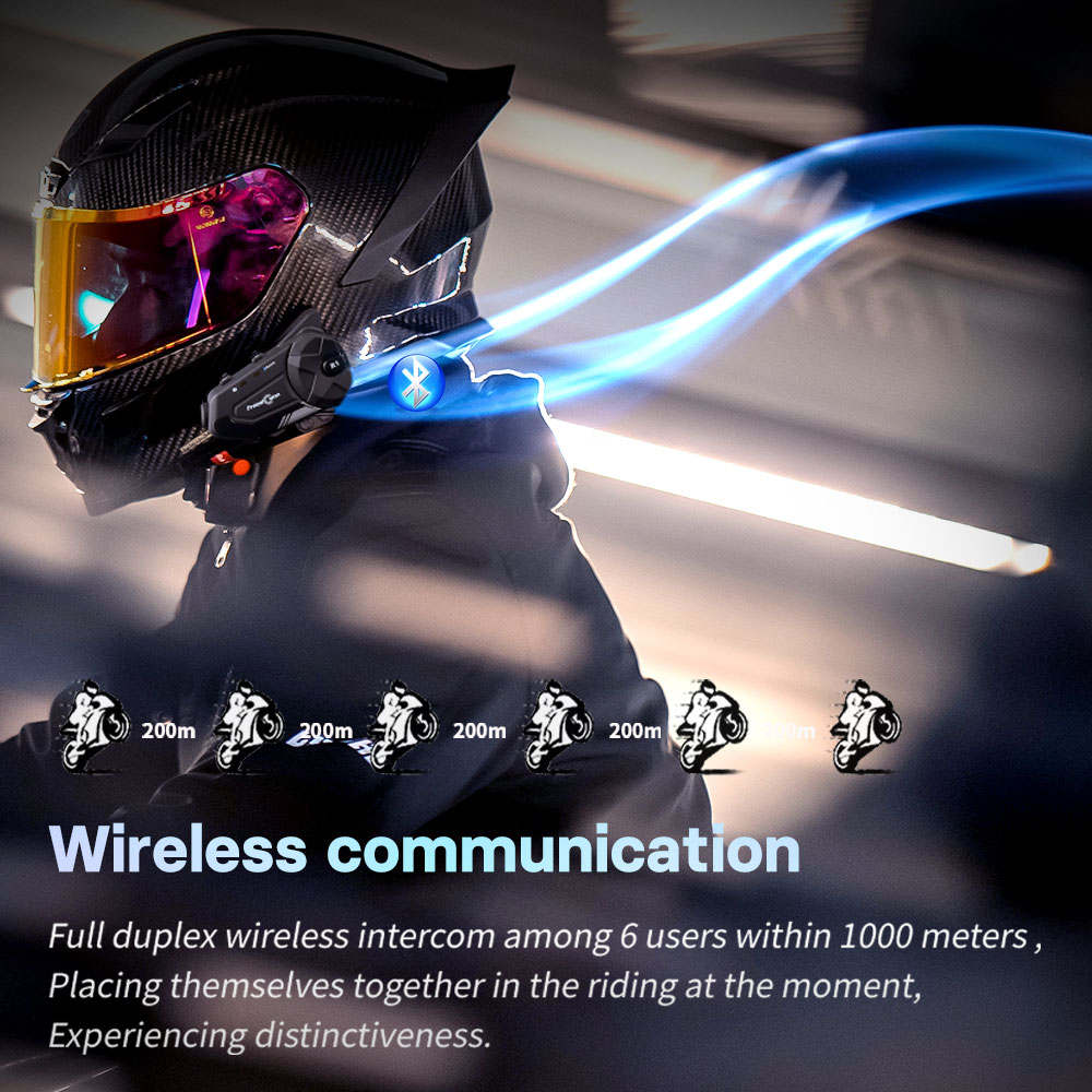 Freedconn-オートバイ用のBluetoothヘッドセ - Motorcycle Helmet Intercom 6 Rider のレビューと価格